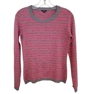Pure Amici Cashmere Striped Scoop Neck Preppy Sweater